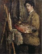 James Ensor Self-Portrait at the Easel oil painting on canvas